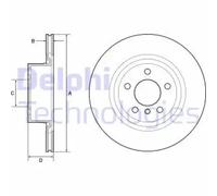 Genuine Delphi Rear Coated Brake Disc Set Vented for BMW X3 F25 X4 F26 BG4644C