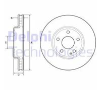 2x Brake disc Vented BG4646C DELPHI for MERCEDES-BENZ INFINITI