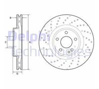 DELPHI BG4658C Brake disc