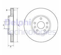 2x Brake disc Vented BG4667C DELPHI for RENAULT KANGOO Express KANGOO BE BOP