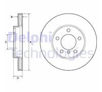 Delphi Front Coated Brake Disc Set for Mini Countryman Roadster Paceman BG4668C