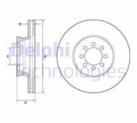 2x Brake disc Vented BG4679C DELPHI for MERCEDES-BENZ VARIO Van