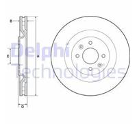 2x Brake disc Vented BG4689C DELPHI for CITROËN PEUGEOT DS