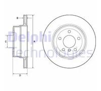 x2 Rear Brake Disc Delphi BG4695C Fits BMW 5 Series Braking System Vented Coated