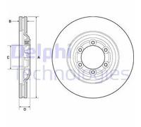 2x Brake disc Vented BG4697C DELPHI for ISUZU D-MAX II D-MAX II Platform/Chassis