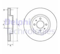Delphi BG4743C 2x Brake Discs Front Fits Hyundai Bayon i20 Active Kia Rio Stonic