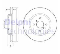Delphi BG4750C 2x Brake Discs Front 272mm Outer Diameter Vented For Suzuki Swift