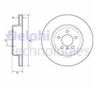 2x Brake disc Vented BG4752C DELPHI for BMW 3 4 Coupe 3 Gran Turismo 3 Touring