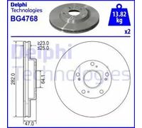 2x Brake disc Vented BG4768 DELPHI for HONDA ACCORD VII ACCORD VII Tourer