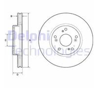 2x Brake disc Vented BG4774C DELPHI for HONDA ACCORD VII ACCORD VII Tourer