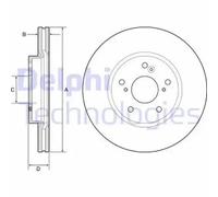 2x Brake disc Vented BG4785C DELPHI for HONDA ACCORD IX Saloon HR-V