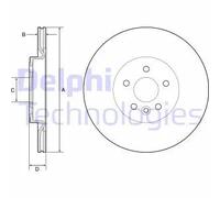 2x Brake disc Vented BG4786C DELPHI for LAND ROVER JAGUAR