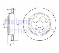 Delphi BG4802C 2x Brake Discs Rear 330mm Outer Diameter Fits Jeep Grand Cherokee