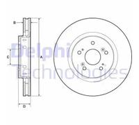 2x Brake disc Vented BG4808C DELPHI for HONDA CR-V IV
