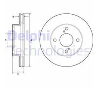2x Brake disc Vented BG4810C DELPHI for SUZUKI CELERIO