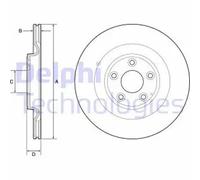 JAGUAR F TYPE XJ REAR VENTED BRAKE DISC PAIR DELPHI BG4833 325MM