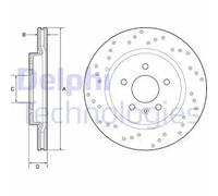2X Brake Disc DELPHI Fits AUDI A4 Avant A5 Sportback OPEL Astra J Gtc 13429575