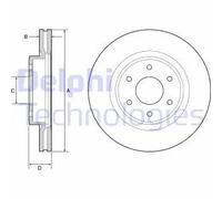 2x Brake disc Vented BG4941 DELPHI for NISSAN RENAULT