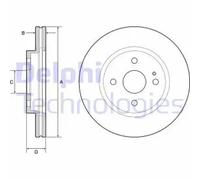 x2 Front Brake Disc Delphi BG4942C Fits Mazda 2 MX-5 MX-5 RF Vented