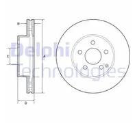 2x Brake disc Vented BG4945C DELPHI for MERCEDES-BENZ C-CLASS T-Model SLK SLC