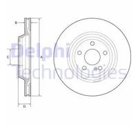 x2 Rear Brake Disc Delphi BG4957C Fits Mercedes-Benz SL Braking System Vented