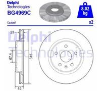DELPHI BG4969C Brake disc