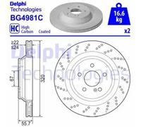 2X Brake Disc DELPHI Fits MERCEDES 2304231512