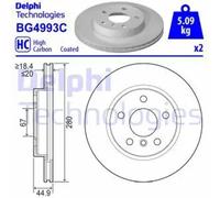 2x Brake disc Vented BG4993C DELPHI for BMW i3