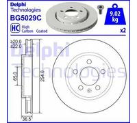 2x Brake disc Vented BG5029C DELPHI for VW POLO V