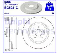 DELPHI BG5081C Brake disc