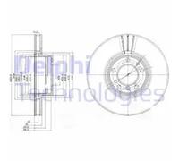 2x Brake disc Vented BG9005 DELPHI for BMW 5 5 Touring