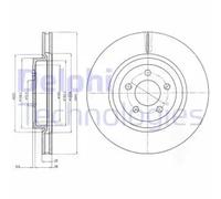 2x Brake disc Vented BG9050 DELPHI for CHRYSLER LANCIA
