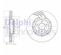 2x Brake disc Vented BG9052 DELPHI for AUDI A5 Q5 A4 B8 A4 B8 Avant A5 Sportback