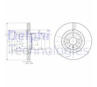 2x Brake disc Vented BG9098 DELPHI for CADILLAC SAAB OPEL