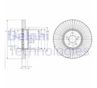 2x Brake disc Vented BG9105 DELPHI for SUBARU LEGACY IV LEGACY IV Estate OUTBACK