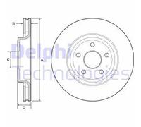 2x Brake disc Vented BG9121C DELPHI for JEEP DODGE
