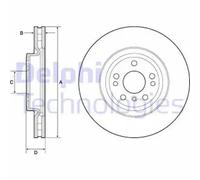 Delphi BG9148C Brake Disc Front 330mm Diameter Fits Mercedes-Benz GLE M-Class