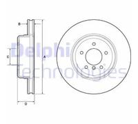 Delphi BG9163C Brake Disc Front 348mm Outer Diameter Fits BMW 5 Series 6 Series