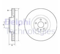 2x Brake disc Vented BG9172C DELPHI for AUDI A6 Allroad C7