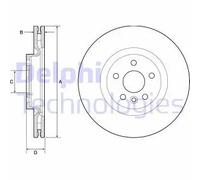 OEM Delphi BG9183C Front Brake Disc for Jaguar E Pace Land Rover Discovery Sport