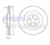 2x Brake disc Vented BG9194C DELPHI for JAGUAR F-TYPE Convertible F-TYPE Coupe