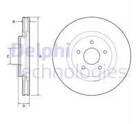 2x Brake disc Vented BG9195C DELPHI for NISSAN RENAULT