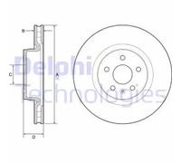 2x Brake disc Vented BG9220C DELPHI for TESLA MODEL S MODEL X