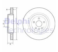 2x Brake disc Vented BG9221C DELPHI for TESLA MODEL S