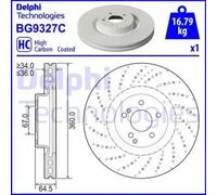 2x Brake disc Vented BG9327C DELPHI for MERCEDES-BENZ C-CLASS Coupe E-CLASS