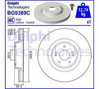 2x Brake disc Vented BG9389C DELPHI for KIA GENESIS