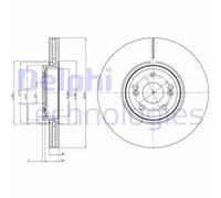 Front Brake Disc Delphi BG9687 Fits Renault Espace Vel Satis Braking System