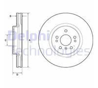 2x Brake disc Vented BG9968 DELPHI for MERCEDES-BENZ R-CLASS M-CLASS