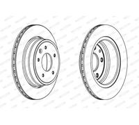 2x Brake disc Vented DDF1004 FERODO for JAGUAR DAIMLER