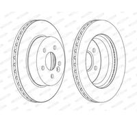 2x Brake disc Vented DDF1036C FERODO for MERCEDES-BENZ M-CLASS